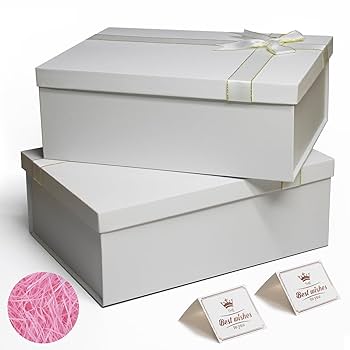 Amazon.com: 2 Pack Large Gift Boxes with Lids for Presents