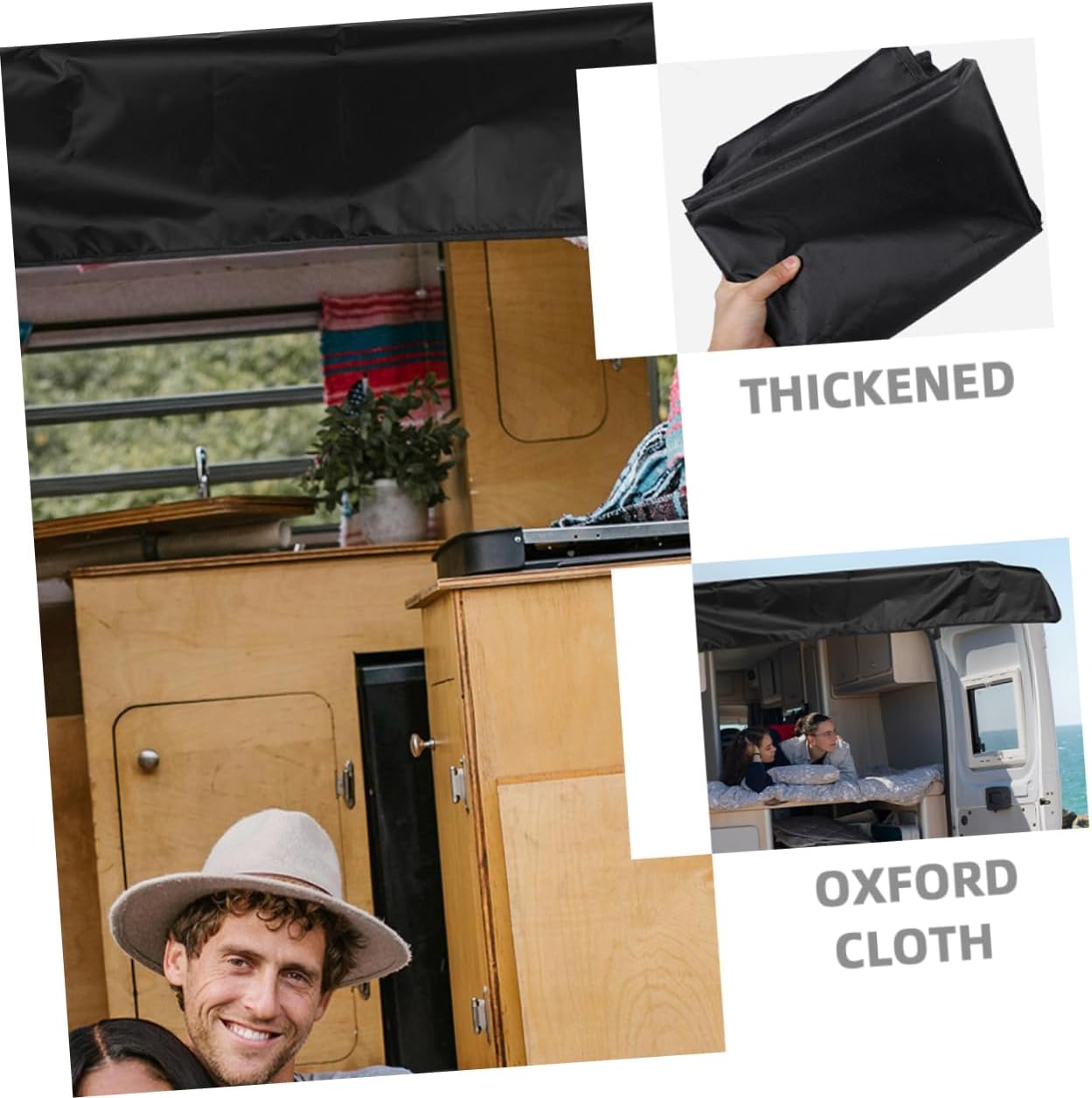 RV Tailgate Sunshade Cover Waterproof Oxford Fabric 176x114cm Canopy for Travel Trailers Protects Against Sun and Rain Small Size