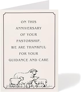 M Market On Mainstreet Pastor Cards, 5x7 inches, Single Card with Envelope, Made in USA (Shepard Anniversary)