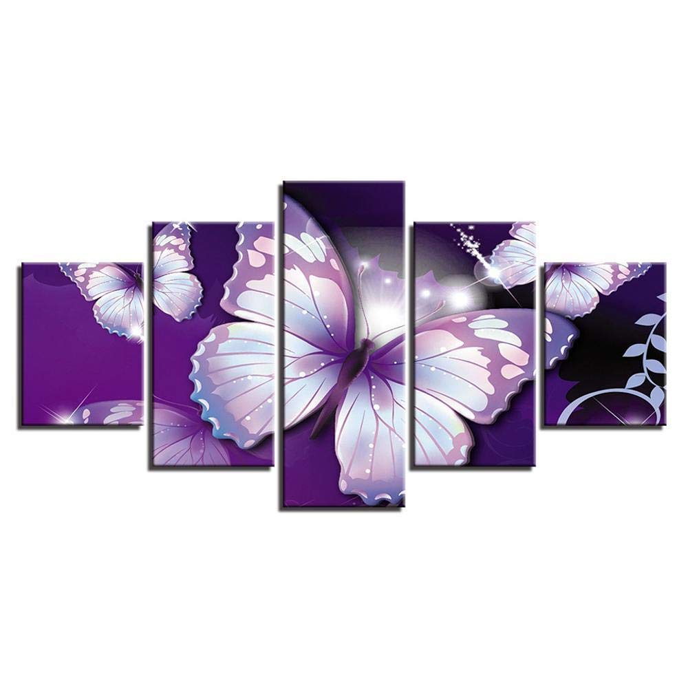 Impression HD fleur et papillon rouge mauve pour grand réalisme visuel