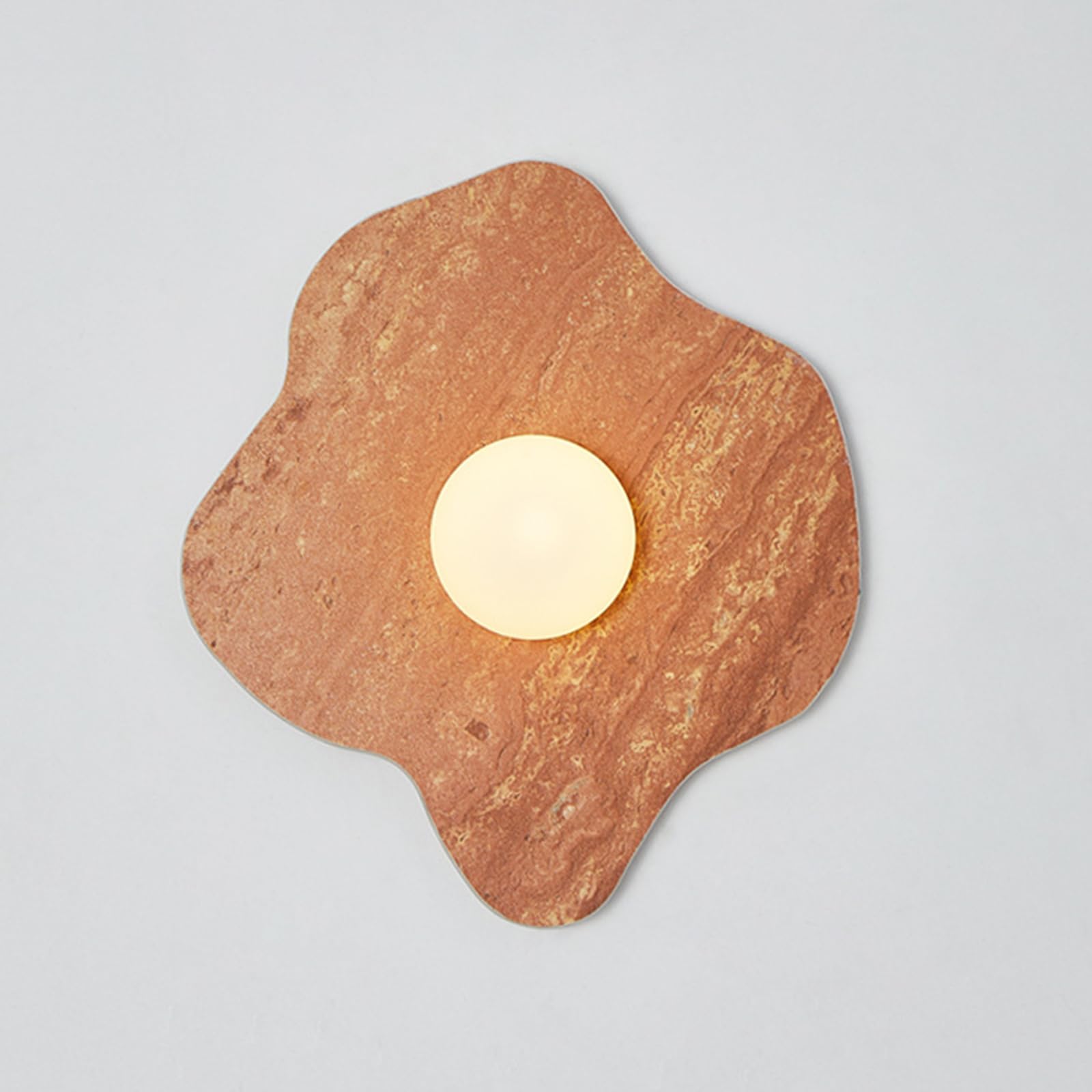 HUAYUSEDF Modern Nordic Marble Wall Lamp, Natural Stone Sconce with Globe Shade, Hardwired G9 Fixture for Bedroom, Hallway, Living Room - Stylish Interior Lighting