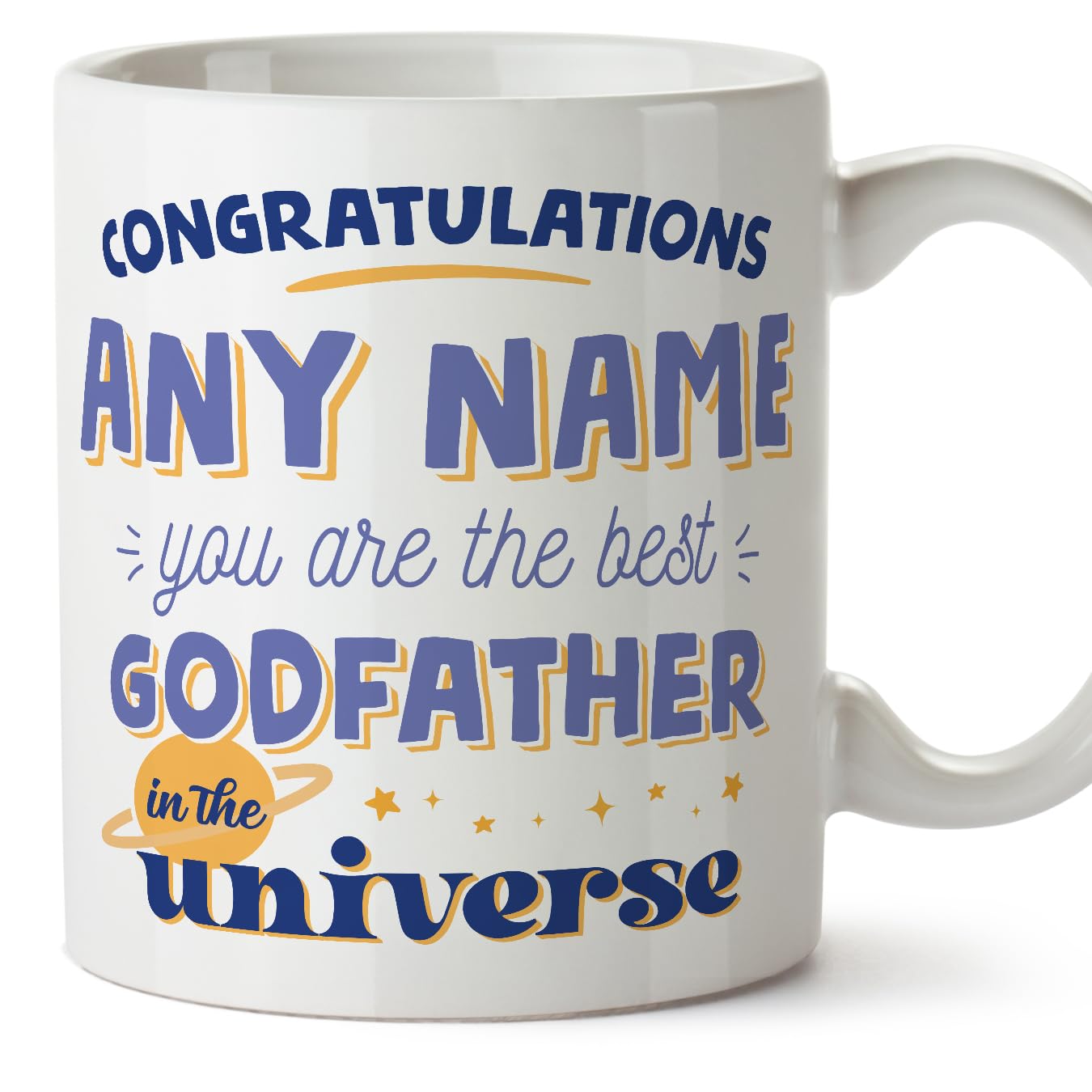 MUGFFINS Godfather Mug - in English - Best in The Universe - Funny Gift - Ceramic 11oz Mug — image 1
