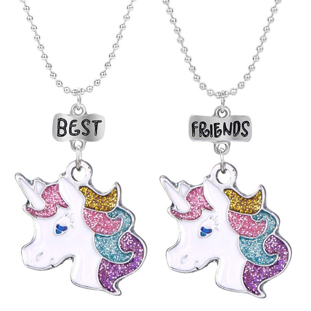 OAONNEA 2 PCS Unicorn Best Friend Necklace Set for Girls Kids, Resin enamel, (B07TBZX2QZ) Amazon Price History, Amazon Price Tracker