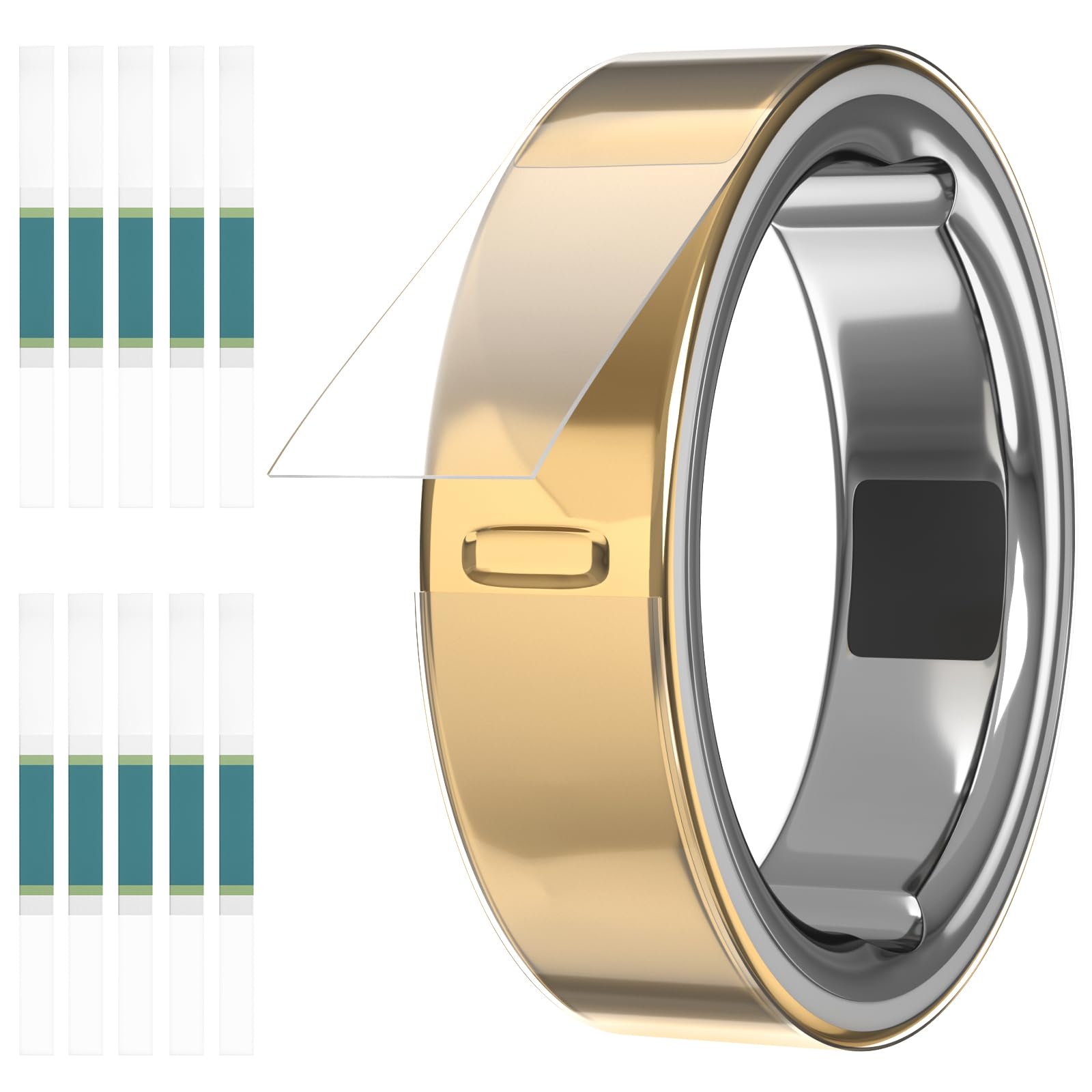 Photo 1 of 10 Pack Ultra Thin Transparent Protector for Oura Ring Gen 4/3, Invisible Clear Full-Cover Scratch-Resistant Film Wrap for Smart Rings Skin (Size 6/7/8)