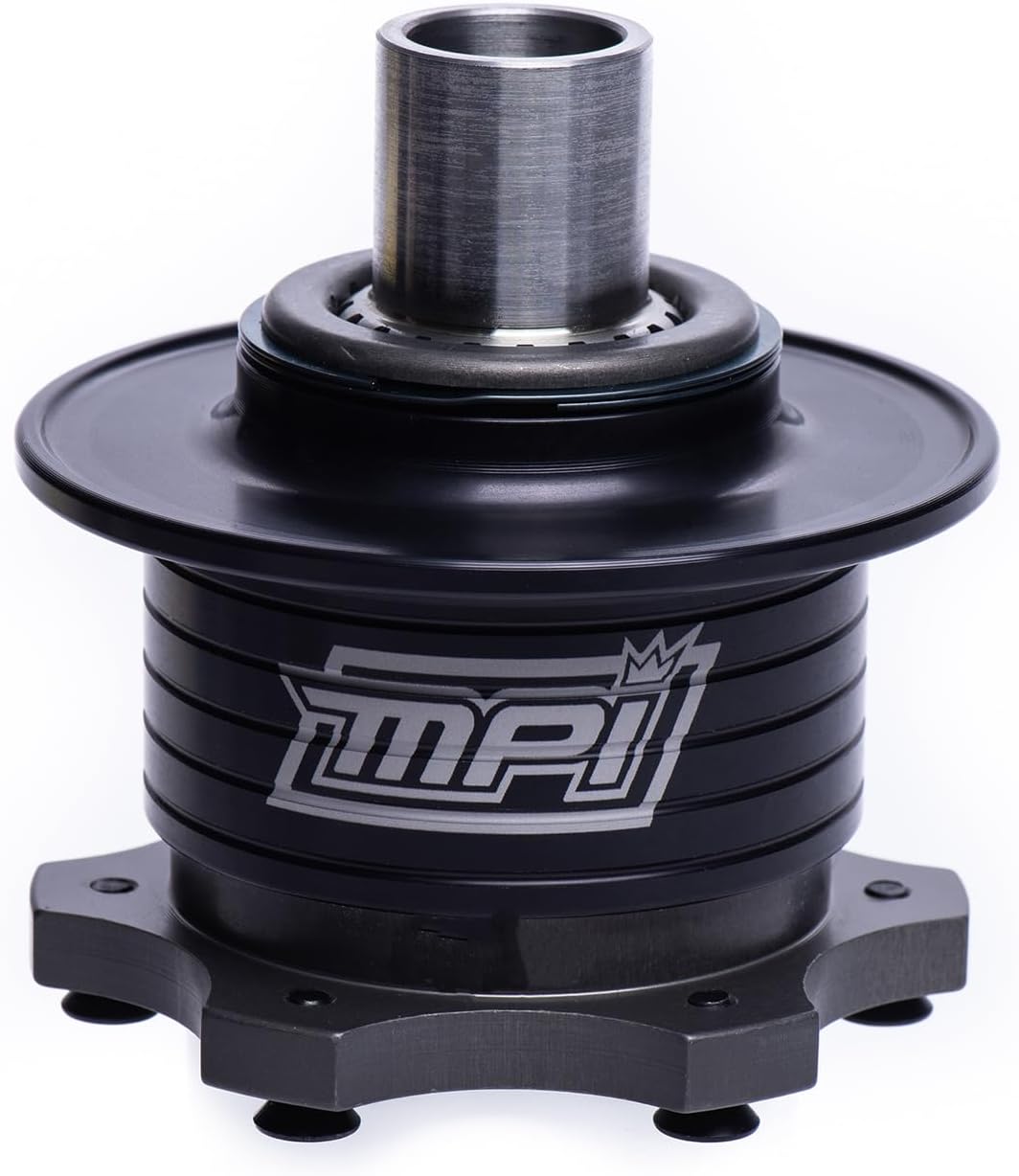 MPI Steering Wheel Quick Release, 360 Degree Release, Aluminum, Black Anodized, 6-Bolt Steering Wheel, Kit