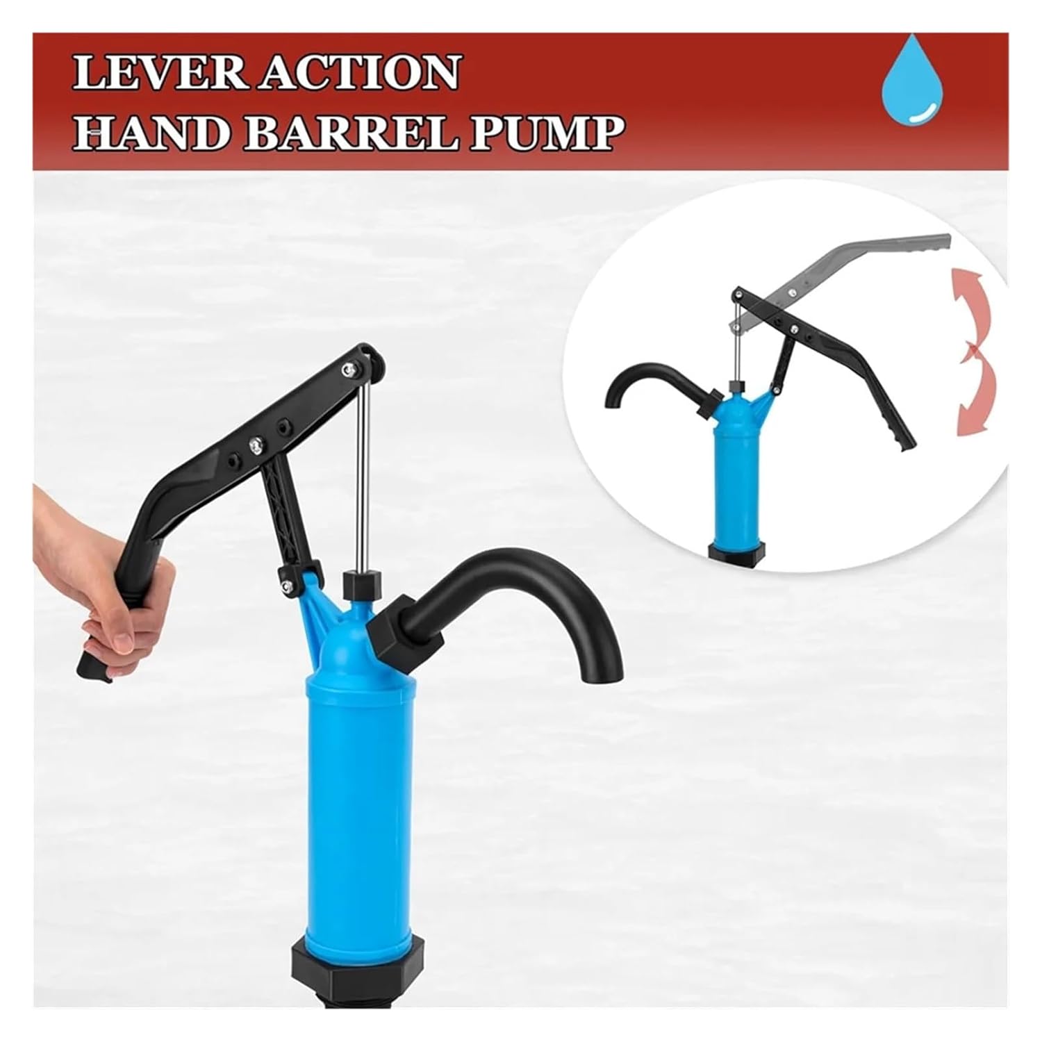 Fuel Pump, Lever Action Barrels Manual Hand Pump Oil Transfer Handheld for Engine
