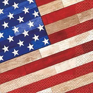 amscan Old Glory Fourth of July Party Beverage Paper Napkin (Pack of 36), Multicolor, 5