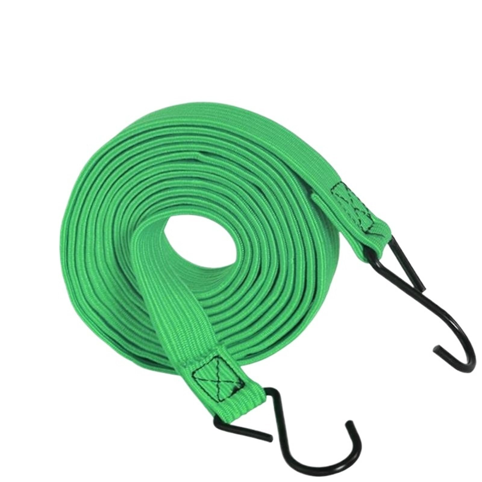 Corde elastiche con ganci, confezione assortita da 4 cinghie elastiche for fissare bagagli, portapacchi, campeggi, motociclette, teloni(4m green)