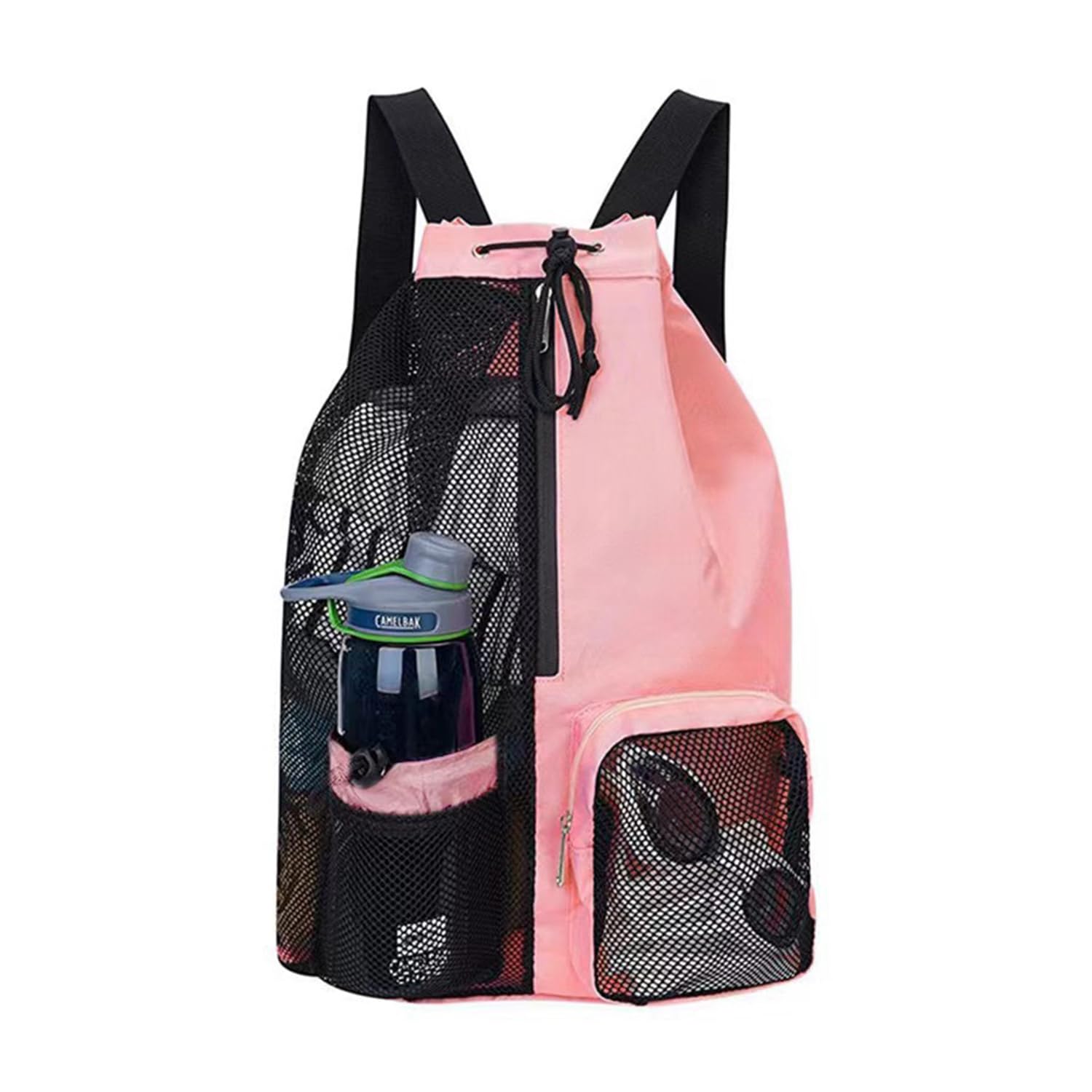 myouhuo Drawstring Backpack Bags, Printed Drawstring Gym Bag for Men Women Girls Boys Adults, Large Drawstring Bags Waterproof Swimming Bag Draw String Bag for Shopping Yoga Sport,Pink 02