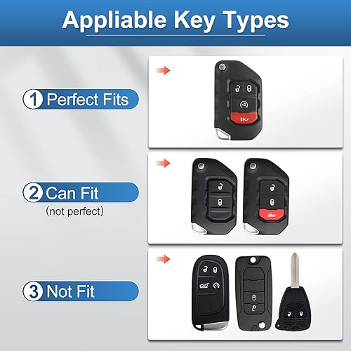 Miniatura 2 de RUABIBAN Funda para llavero compatible con Jeep, funda de TPU suave para Jeep Gladiator Wrangler Sahara Rubicon 2018 - 2022