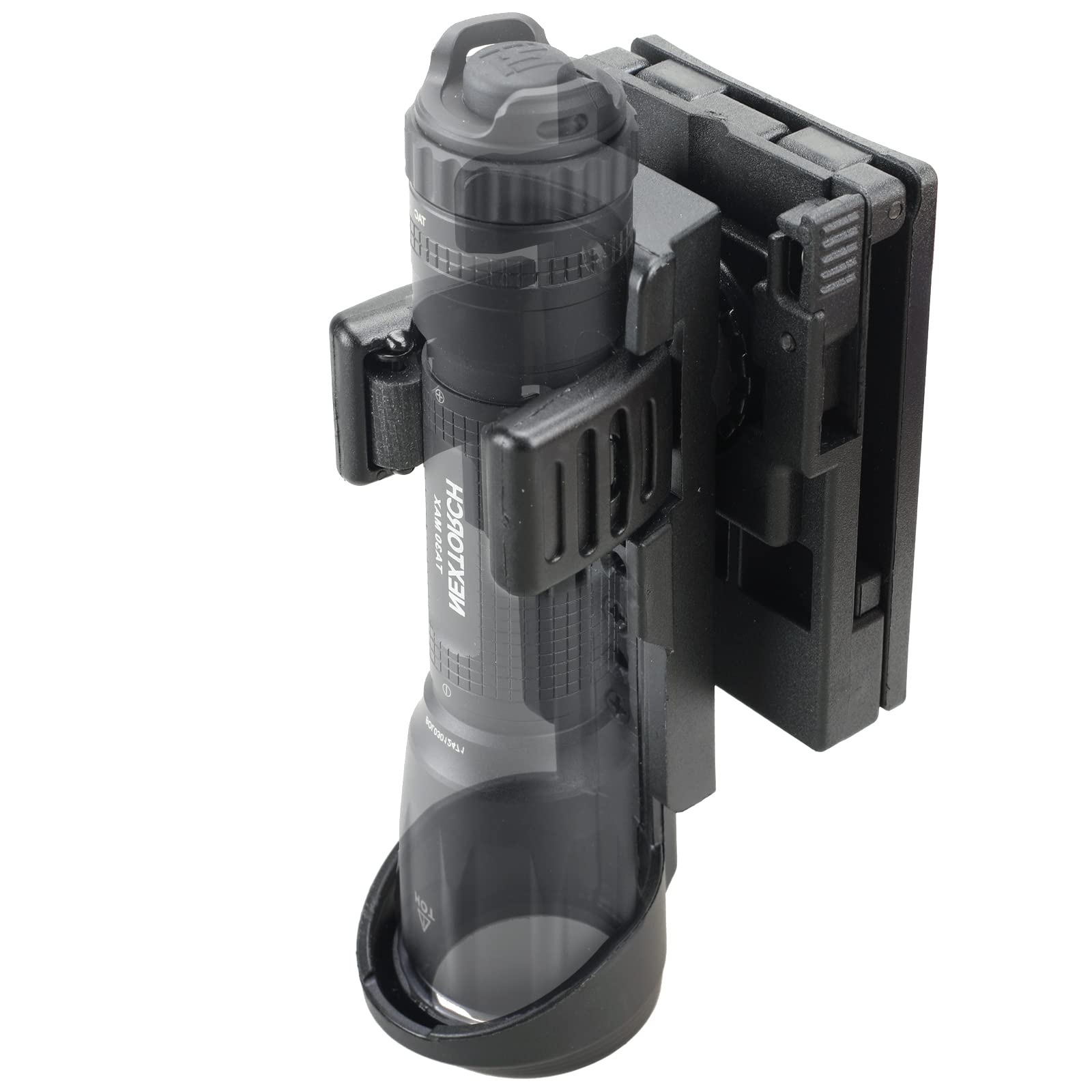 LIVANS Flashlight Holster for Duty Belt, Universal Flashlight Holder with Safety Locking System Fits for Tactical Flashlight with Bezel Width of 1.2" to 1.6″