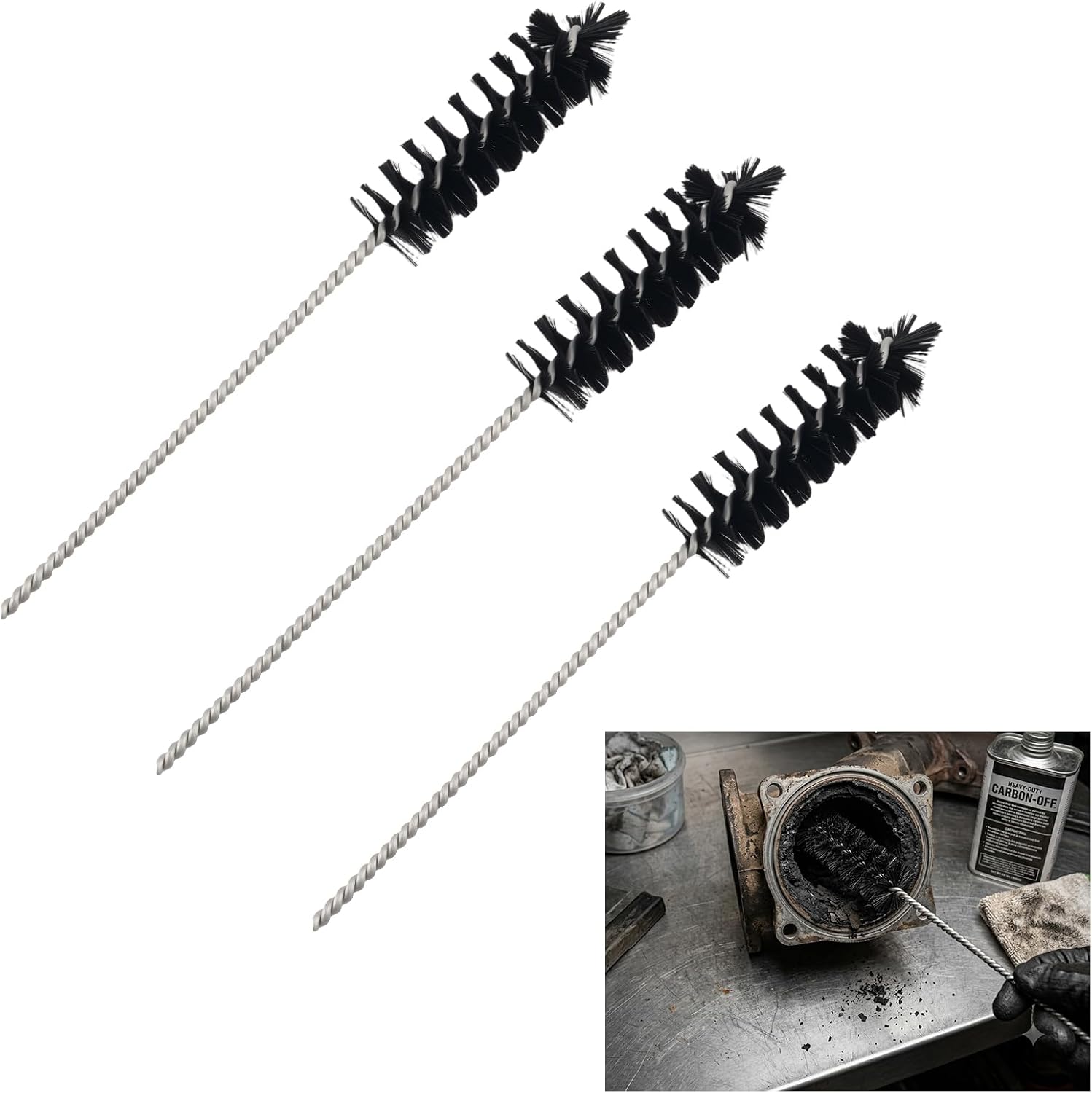 3PCS Carbon Dirt Engine Cleaning Brushes for DIY Enthusiasts
