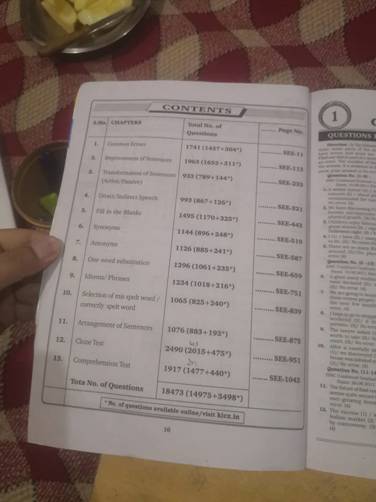 Kiran SSC English Language Chapterwise Solved Papers 16000+ Objective ...
