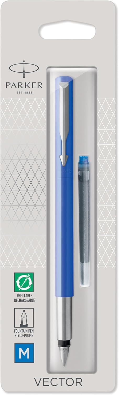 Parker Fountain Vector, Blue Pen, multicolor