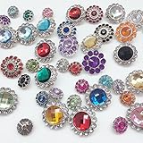 PEPPERLONELY Brand 20PC Assorted Color Acrylic Rhinestone Buttons with Shank 13~26mm