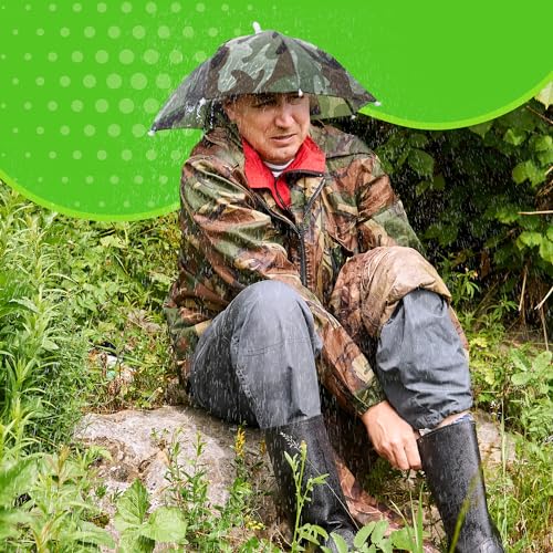 Image of Windy City Novelties 13 inch Hands-Free Umbrella Hat - Sun & Rain Protection for Outdoor Events, Fishing, Festivals & Costume Fun - Adjustable Fit for Adults & Kids