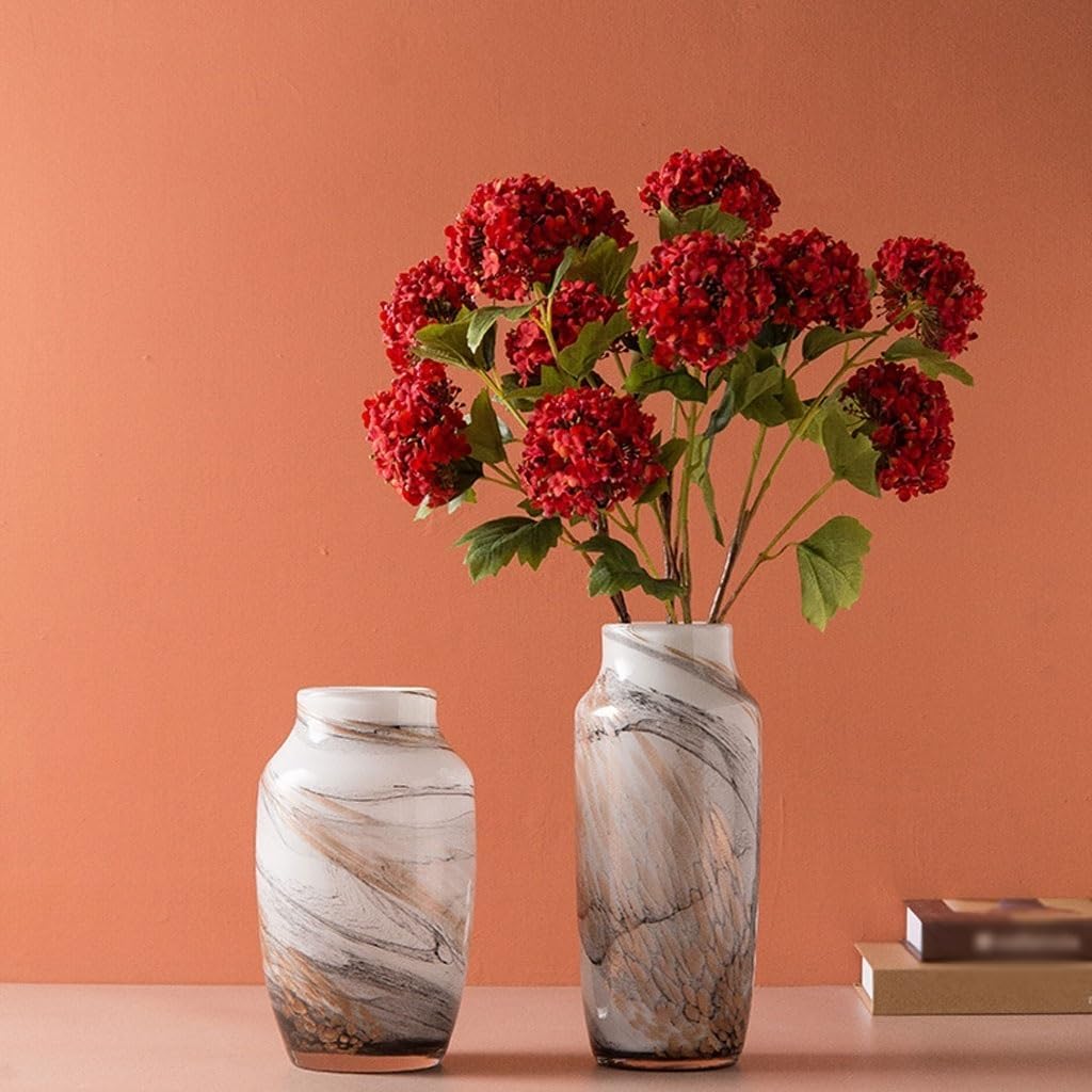 Vase Glass Vase Ornament Modern Home Living Room TV Cabinet Flower Arrangement Dried Flower Creative Office Desktop Decoration Suitable for Dining and Living Room Home decoratio