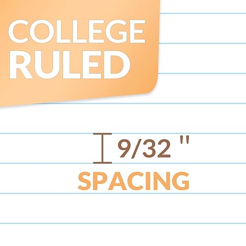 Miniatura 3 de SUNEE Cuadernos de espiral, 1 materia, paquete de 5, papel rayado universitario, 8 x 10-12 pulgadas, 70 hojas por cuaderno, papel perforado de 3