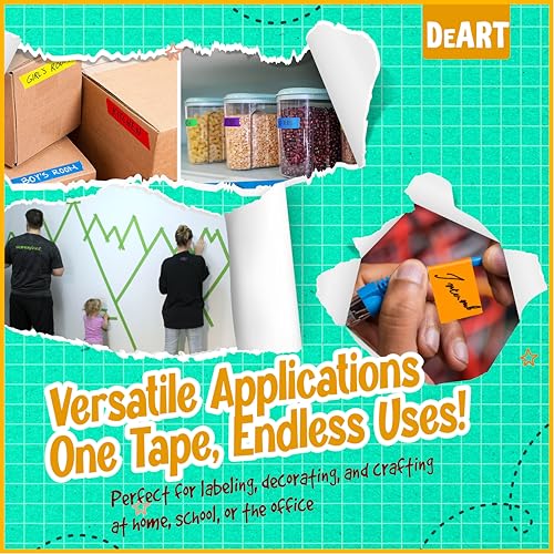 image for DEART Colored Masking Tape, 264 Ft x 0.6 inch MIni Color Painters Tape