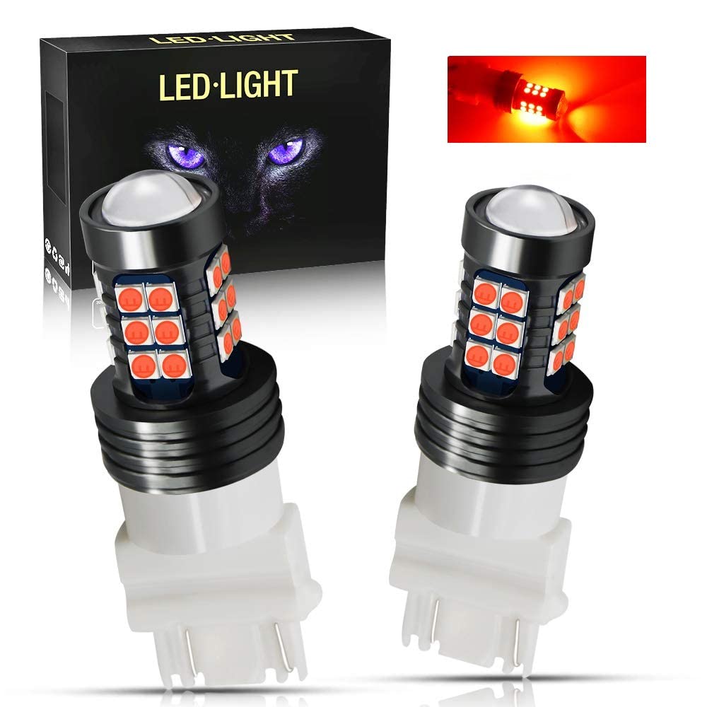 3156 3157 LED Lights Bulbs Xtreme Super Bright T25 3056 4057 4157 3457K 3057 5730 33-SMD Reverse, Signal, Brake Stop Tail Light, 6000K Xenon White (Red)
