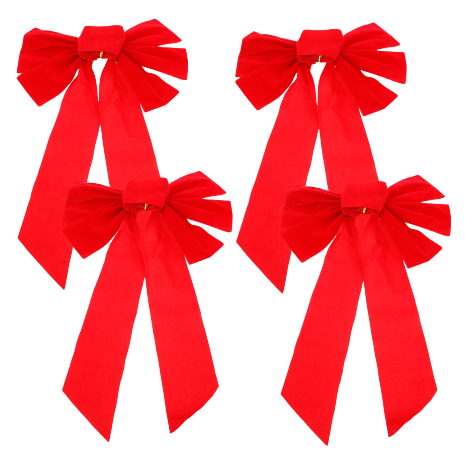 4 Piezas de Navidad Unidades Moños Decorativos para Árbol Navideño Adornos Festivos para Guirnaldas Escaleras y Regalos