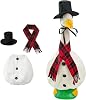 TECUUL Porch Goose Outfits for 23 Christmas Snowman Goose Outfits Cement Statue or Plastic Porch Goose Cute Costume Holiday Accessories Garden Party Outdoor Patio Yard Lawn Decoration