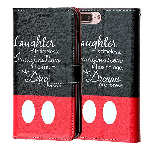 Edealsaving Laughter Is Timeless Iphone 8 Plus Wallet Case, Imagitouch Folio Flip Pu Leather Wallet Case With Kickstand Wrist Strap And Card Slots For Iphone 8 Plus - Dream Quotes Wallet #TOP10