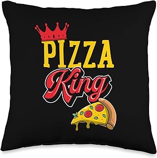 Pizza King Cheese Pizza Lover Crown Throw Pillow