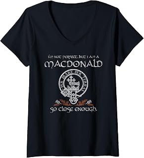 Womens Macdonald Clan Proud Heritage Scottish Last Name Vintage V-Neck T-Shirt