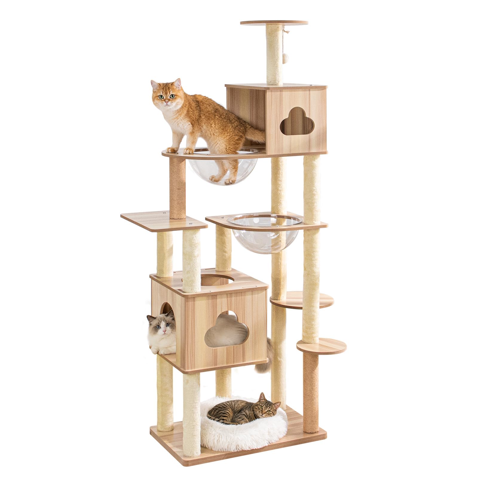 売切り！！　pettiful　キャットタワー Amazon | PETTIFUL キャットタワー 木製 据え置き 大型 おしゃれ 高さ
