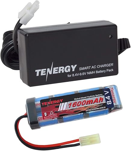 Tenergy Airsoft - Batería plana NiMH de 84 V 1600 mAh con mini conector Tamiya para pistola Airsoft  cargador de batería NiMH de 84 V-96 V con