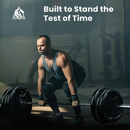 Miniatura 7 de LIONSCOOL 2-Inch Rubber Coated Olympic Grip Plate in Pairs or Single for Strength Training, Weightlifting and Bodybuilding, Solid Cast Iron Weight