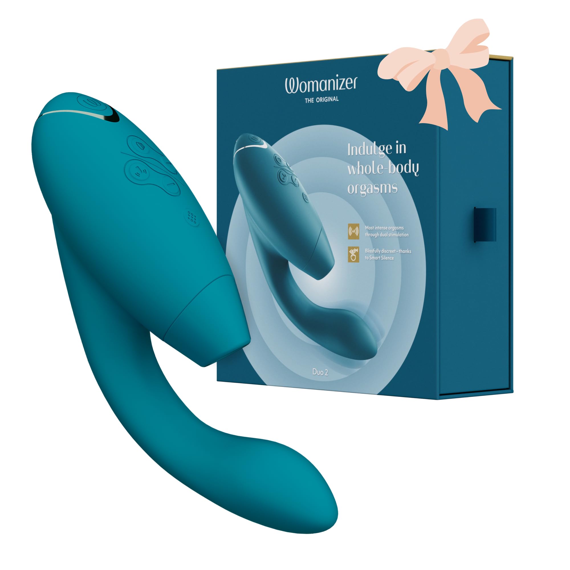 Womanizer Duo 2 Vibratore Succhia-Clitoride per Donna - Succhiatore clitorideo - Stimolazione Punto G - Smart Silence - Sex Toy Rabbit - 14 intensità di vibrazione e suzione - Impermeabile - Petrolio
