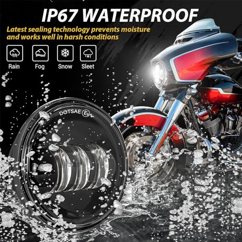 Image of 4.5 inch Motorcycle LED Fog Passing Lights Compatible with Harley Davidson Road King Ultra Classic Fat Boy Street Glide CVO Tri Glide Heritage Softail Deluxe Switchback Electra Glide Ultra blue