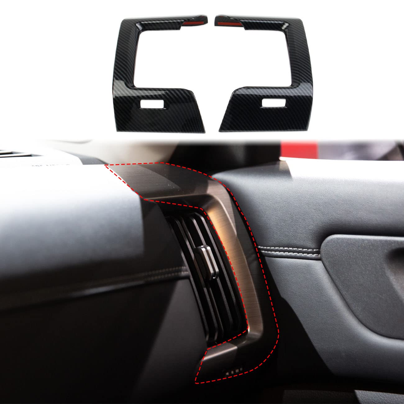 Carbon Fiber Dashboard Side Air Vent AC Outlet Cover Trim for 2022-2024 Nissan Pathfinder