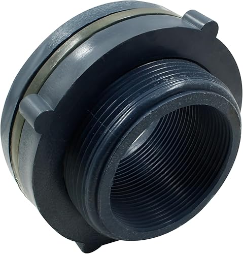 Suiwotin 1 unidad NPT2 de PVC tabique de montaje, conector de tanque de agua de plástico de 2 pulgadas, accesorios de tubería roscados a granel para