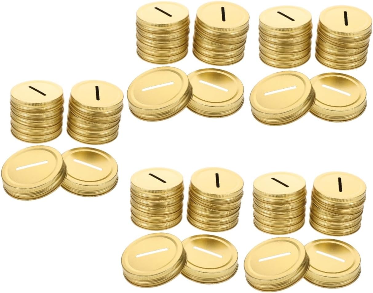 60pcs Jar Piggy Bank Lids Canning Covers for Change Storage Crafting and for Holidays and Special Occasions