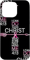 Vista 31 de Breast Cancer Phone Cases Women Philippians 4:13 Pink Cancer Case for iPhone 17