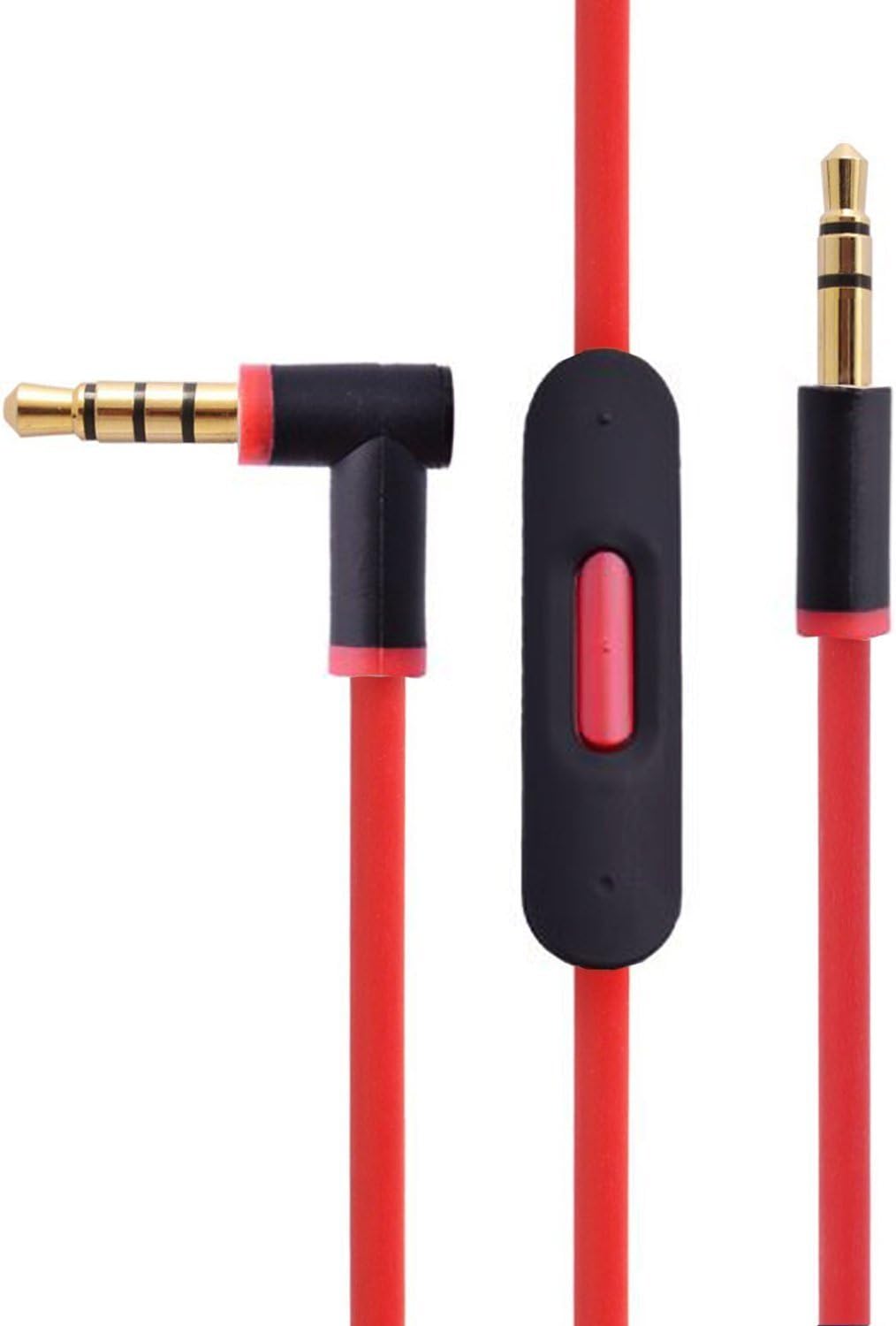 Dynas V2 Replacement Beats Headphone Cable Beats Control Talk Remote Mic Lead Black & Red