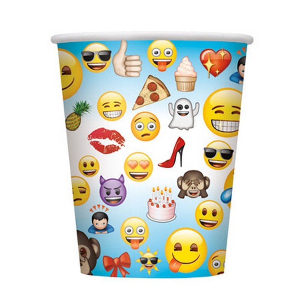 Unique Party 50605 - 9oz Emoji Paper Cups, Pack of 8