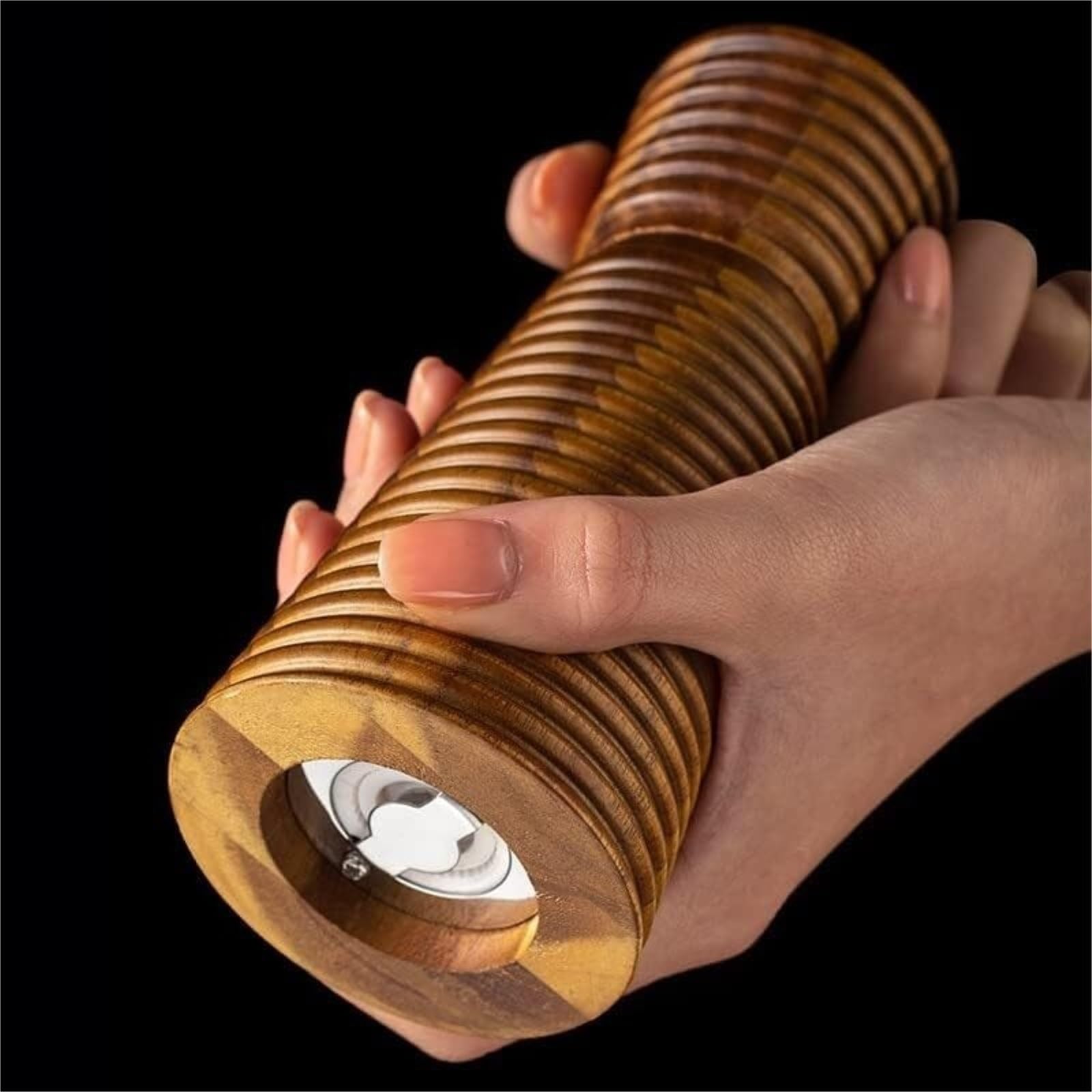 Mühle Für Salz Pfeffer 6-Zoll-Pfeffermühle Aus Akazienholz, Grobes Salz, Pfeffer, Pulver, Mahlen, Gewürzflasche Gewürzmühlen Küche(2pcs)