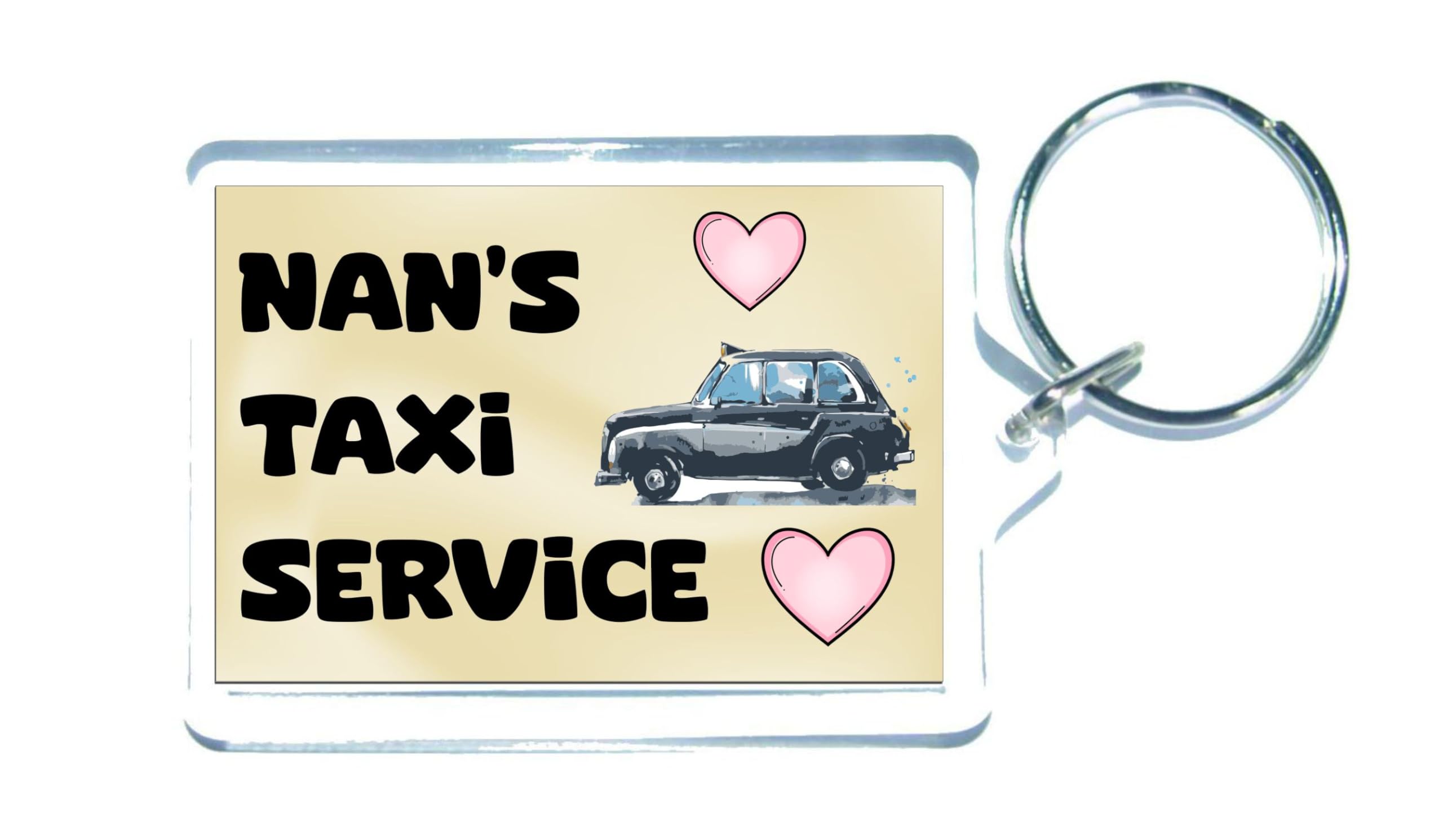 Decalarama Clear Nan Keyring Gift – Nan's Taxi Service – Funny Cute Novelty Family Present