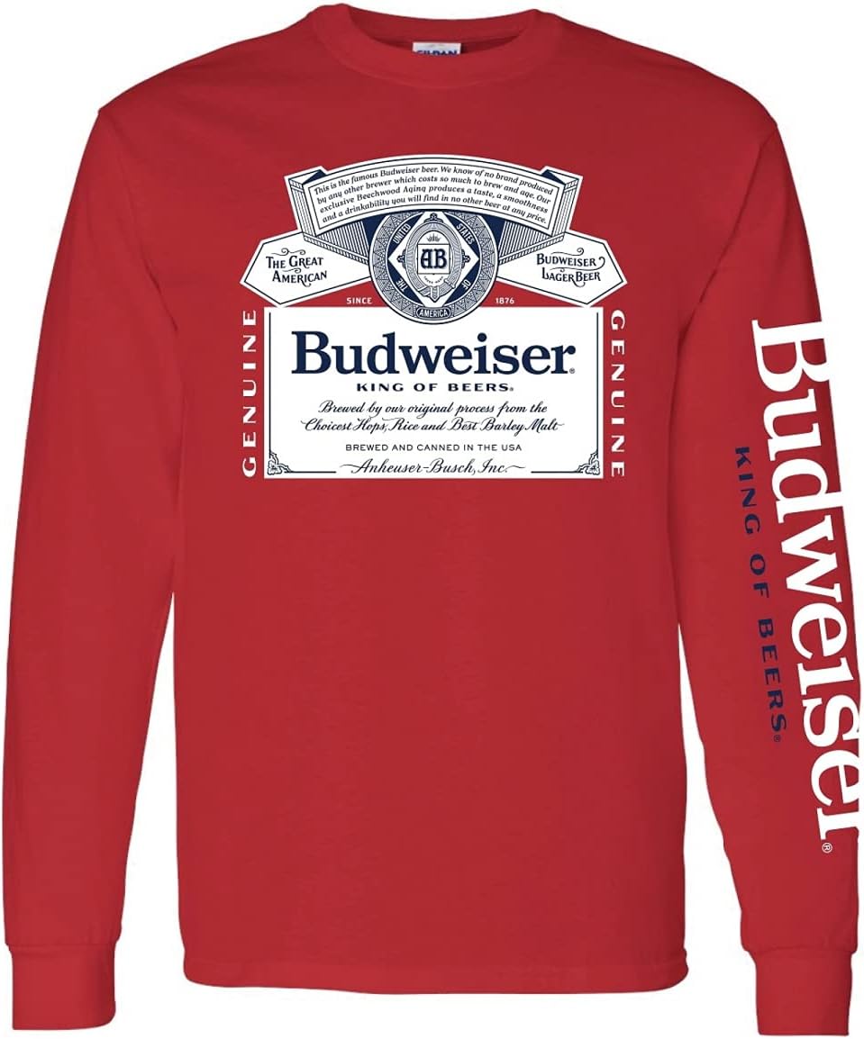 Budweiser Beer Sleeve Print Long Sleeve Shirt