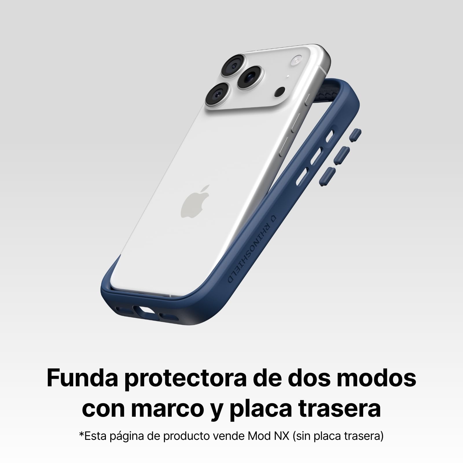 RhinoShield Funda Compatible con [iPhone 17 Pro]| Mod NX: Funda Protectora Modular sin Placa Trasera, diseño Delgado, a Prueba de Golpes con protección contra caídas de Grado Militar - Azul Marino