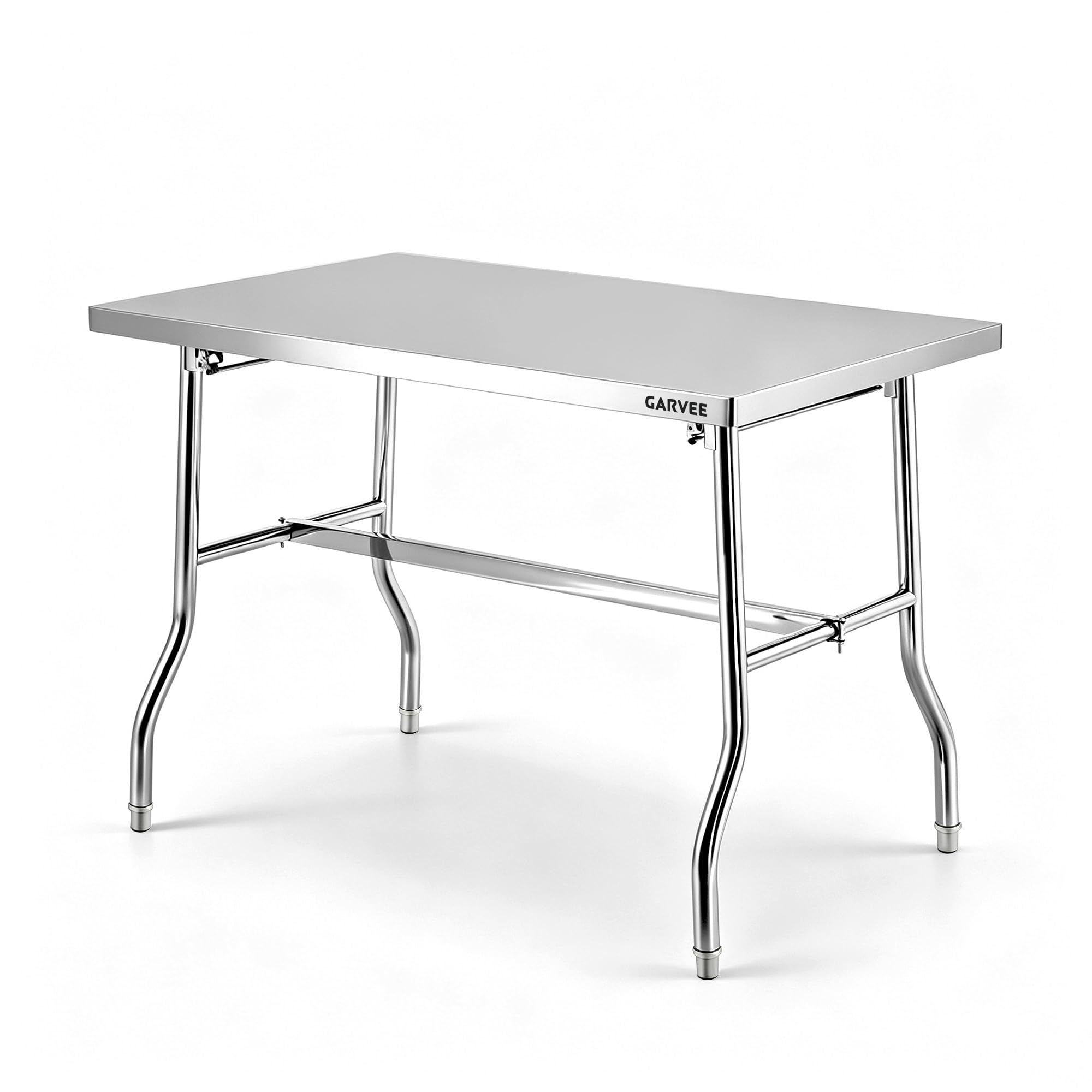 Stainless Steel Folding Table 30"x 48" Large Metal Foldable Work Table