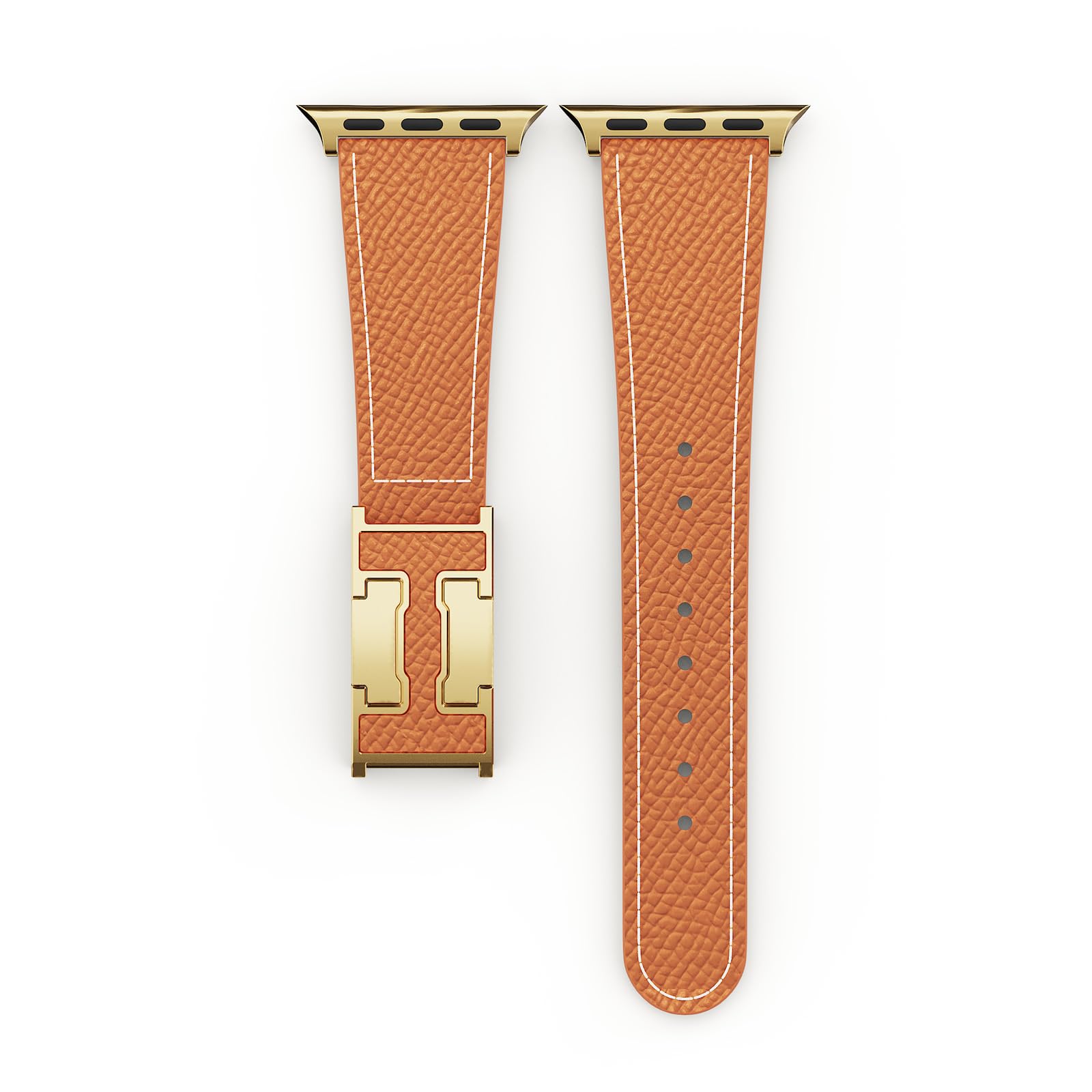 Bracelet en cuir compatible avec Apple Watch, boucle emblématique en forme
