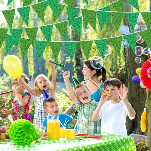 Image of Tiamon 5 Pcs Green Turtle Birthday Pennant Banner Decoration 49.2 Ft