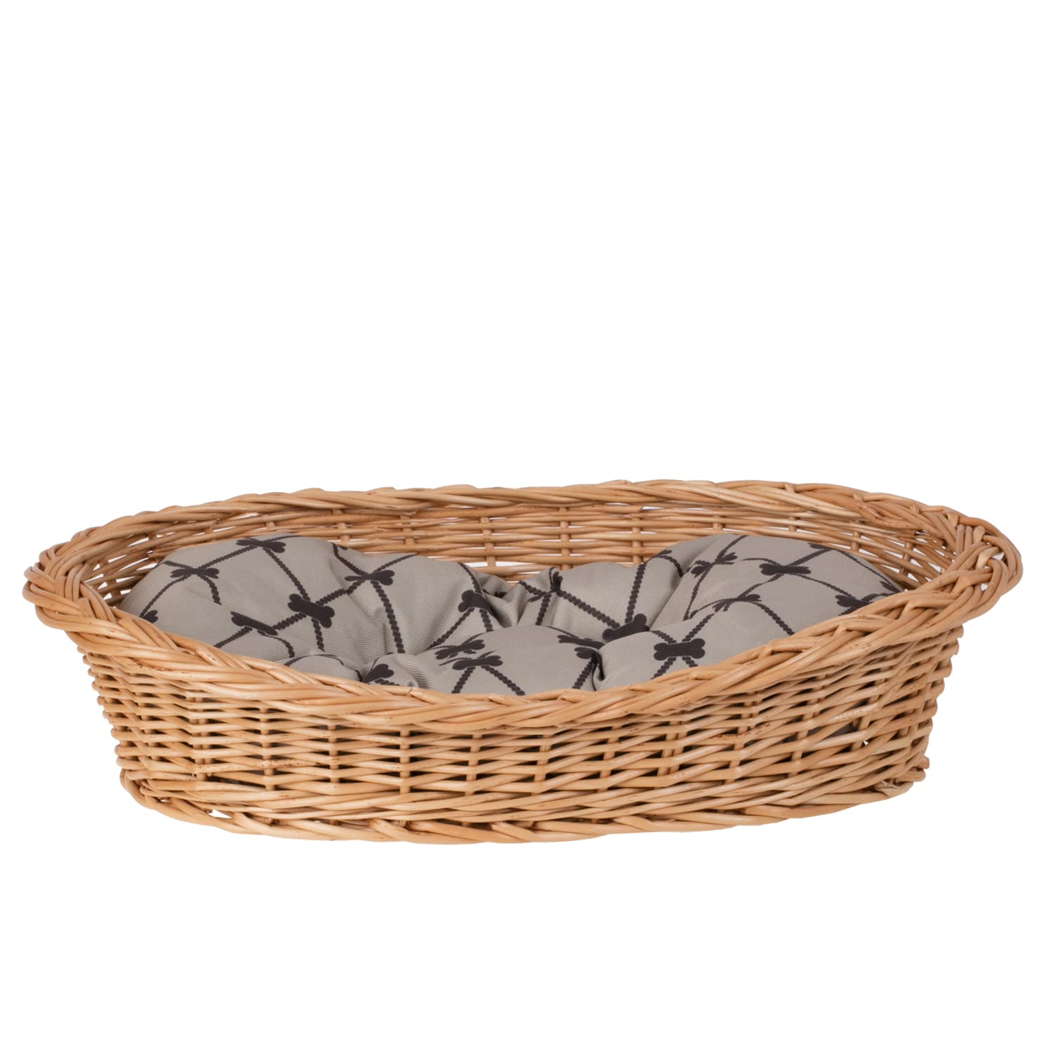 Corbeille en osier beige e-wicker24 pour des siestes sereines au salon