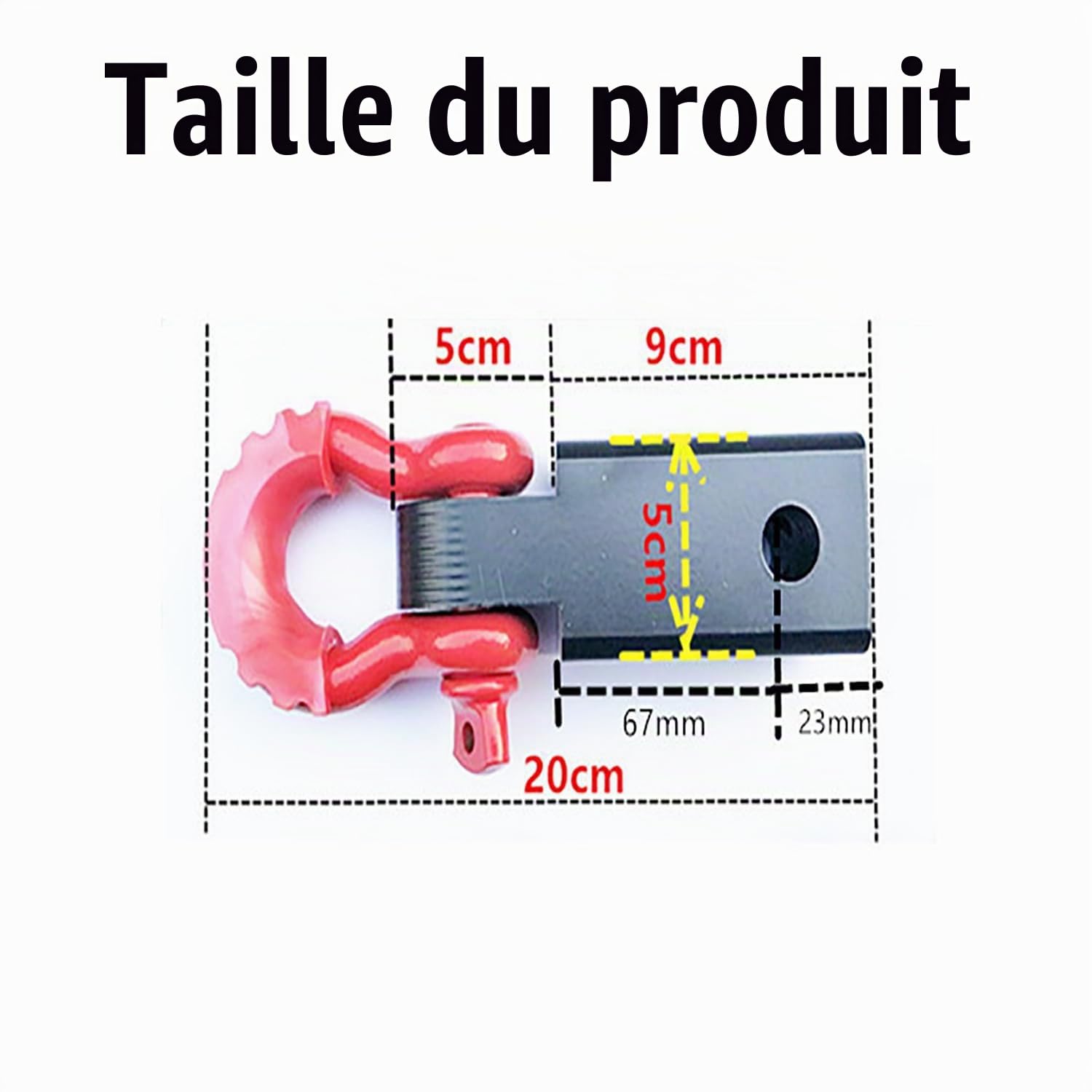 Recepteur Attelage Manille,Accessoires de Remorquage de Récupération de Véhicule en Acier,pour Les Camions Tout-Terrain et Les Bateaux à Moteur