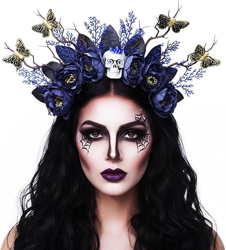 Campsis Halloween Butterfly Headband, Halloween Flower Hair Accessories for Women